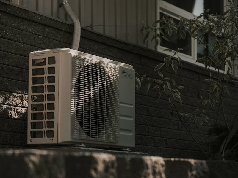 Air conditioning unit outside a home