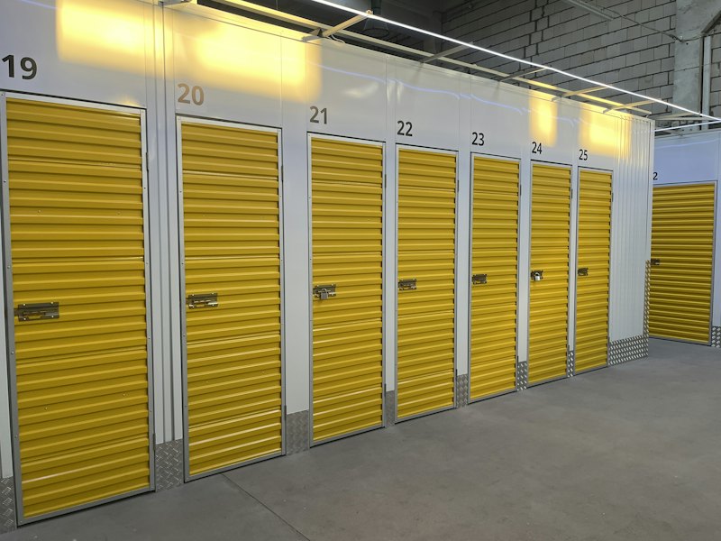 Row of self storage units